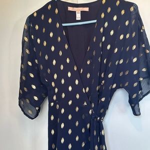 Hutch Blue Gold Wrap Dress